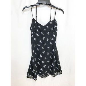 Black strapped floral dress